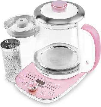 AROMA Professional 1.5L / 6-Cup Glass Digital Electric Tea Maker, Automatic Keep Warm Mode, 16 Different Heat Setting Options, Spill-Free Pouring Spout AWK-701