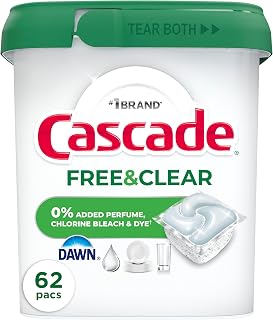 Cascade Free & Clear Unscented Dishwasher Pods, Dishwasher Detergent