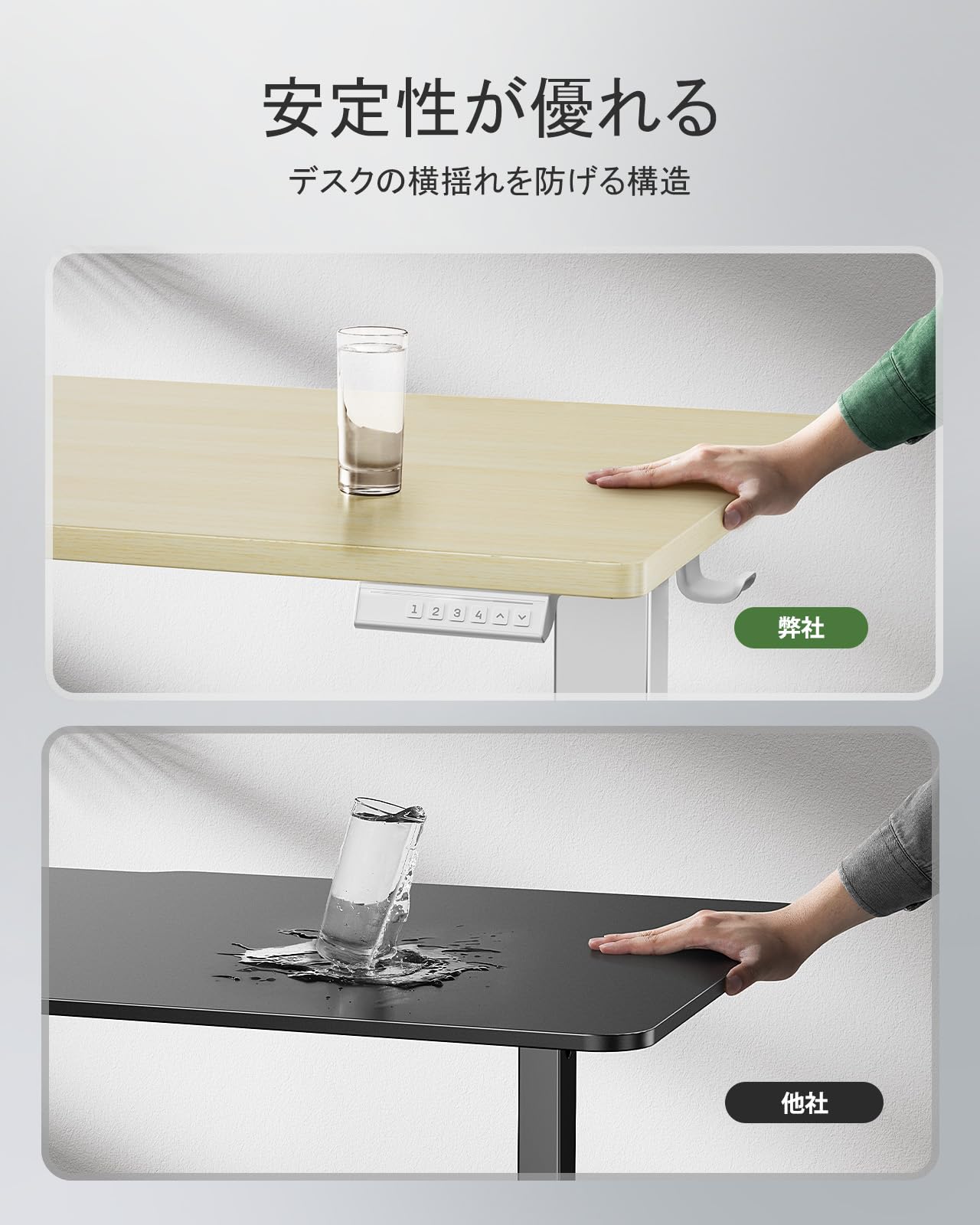 Amazon.co.jp: Marsail 電動昇降デスク スタンディングデスク 80kg高耐