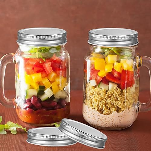 Miniatura 7 de 50 paquetes de tapas de boca regular para tarros Mason de 3.39 pulgadas, a prueba de fugas, tapas sólidas de almacenamiento seguro (3.386 in)