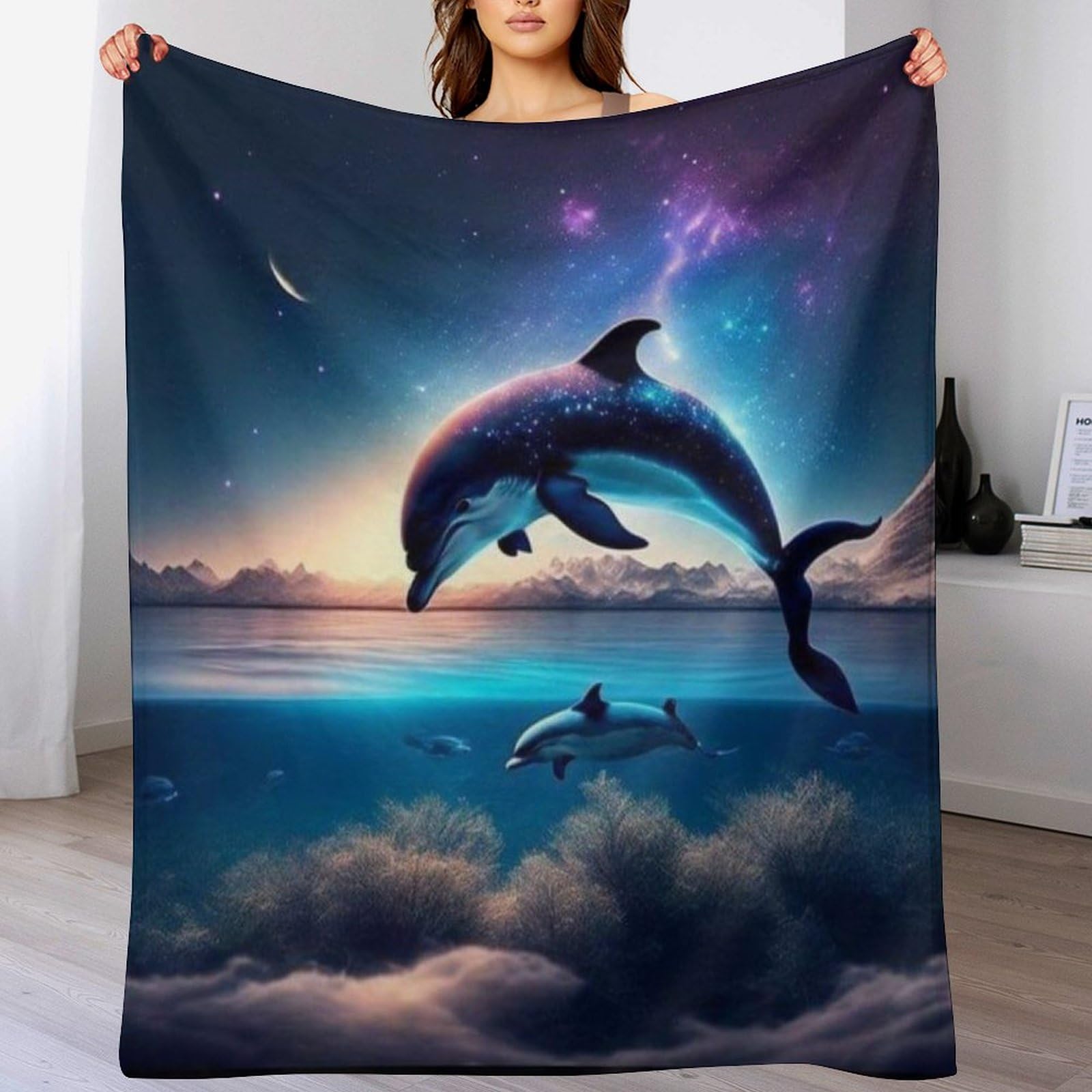 Couverture polaire dauphin pour des soirées cocooning sur le canapé