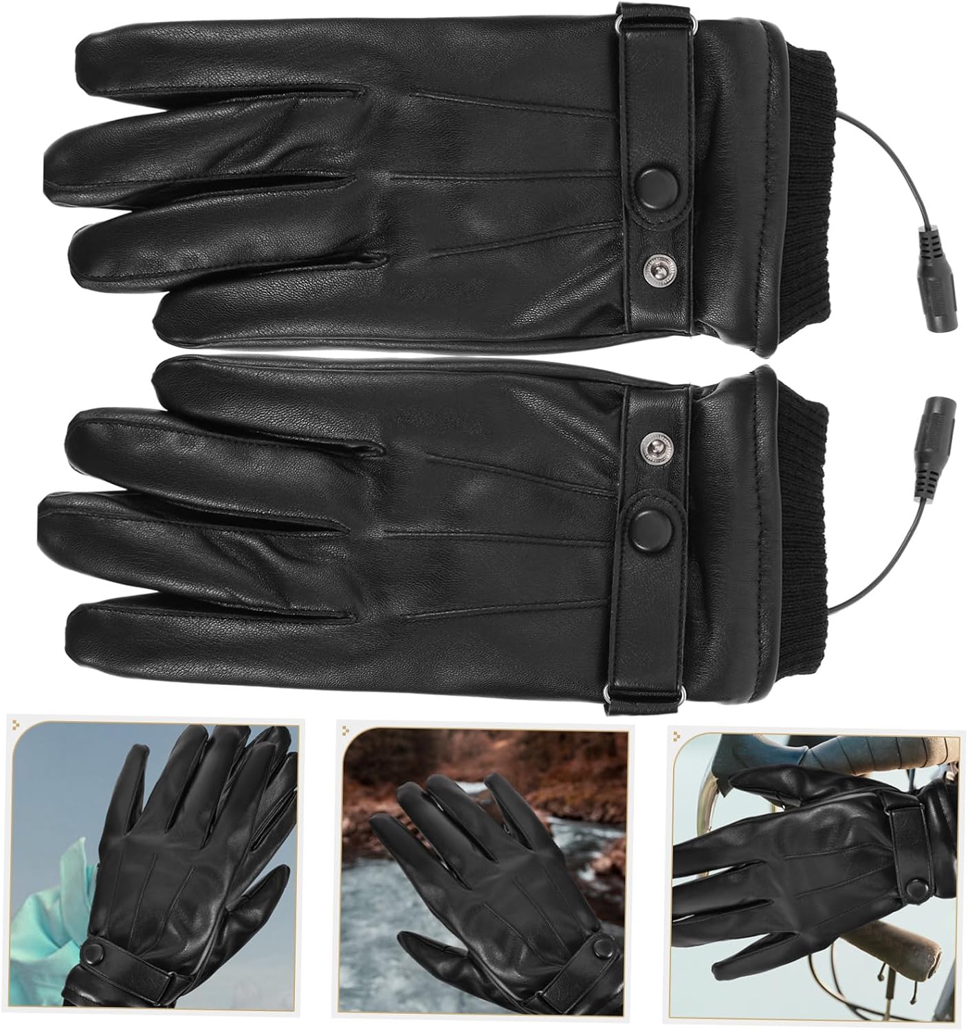 Holibanna Usb Portable Heated Gloves for Men Winter Riding Gloves Thermal Mitts Smart Heating