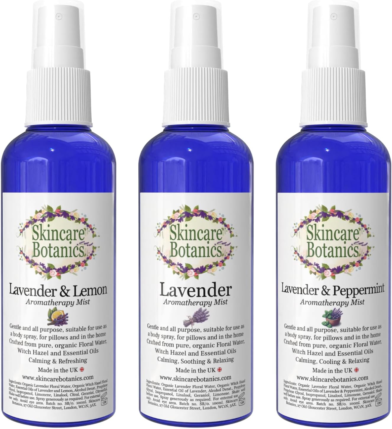 – Lavender Spray Trio with Lemon and Peppermint | Natural Room, Pillow & Body Mists | Fresh, Uplifting & Relaxing