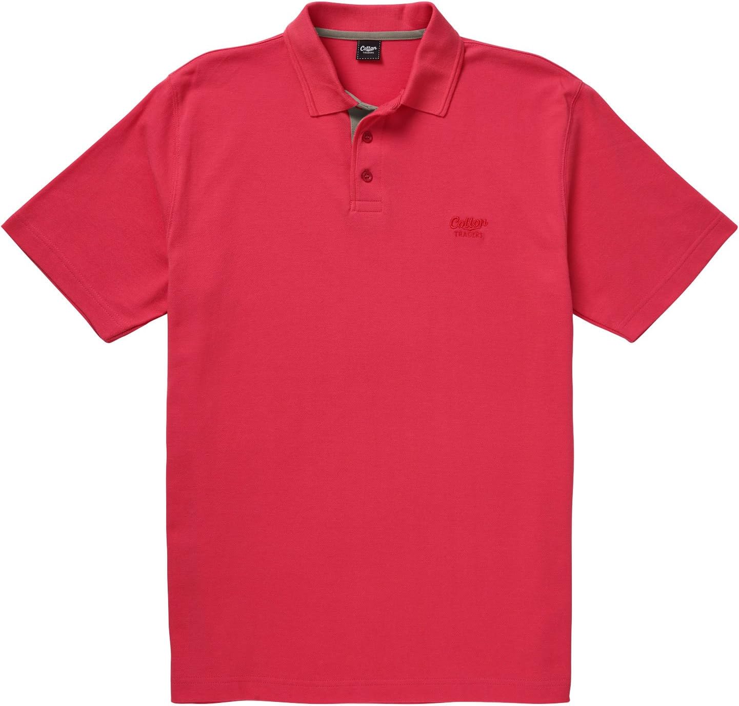 Cotton Traders Unisex Regular Fit Anti Curl Collar Short Sleeve Polo Shirt