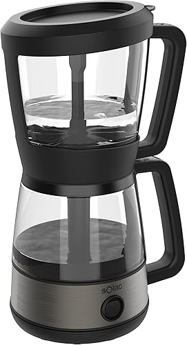 Miniatura 5 de SIPHON BREWER - Cafetera al vacío 3 en 1, cafetera de té y caldera de agua, acero inoxidable cepillado y negro, 30 onzas