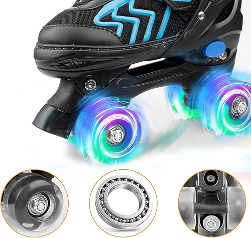 Miniatura 5 de SZHZS Patines ajustables para niños pequeños con ruedas iluminadas para niños y niñas principiantes para deportes en interiores y exteriores