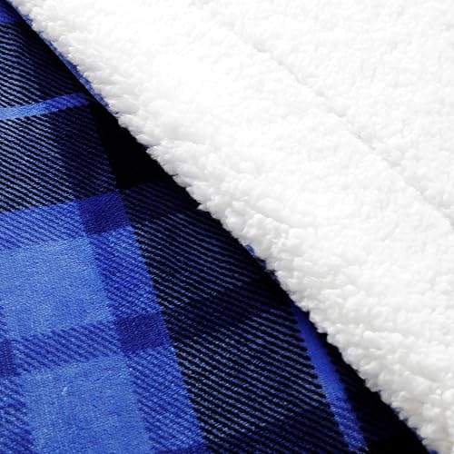 Vista 38 de SOCHOW Manta de forro polar Sherpa a cuadros de doble cara, súper suave y lujosa manta de cama de 50 x 60 pulgadas, rojo/gris