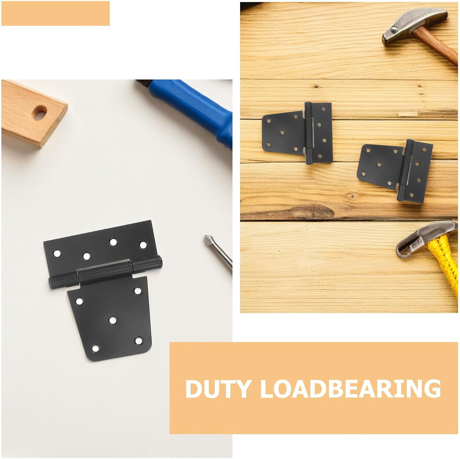 4 Pcs Heavy Duty Barn Door Hinges 3.5 Inch Black Metal Fence Gate Hardware Outdoor Shed Gate Hinges for Exterior Security and Wood Doors