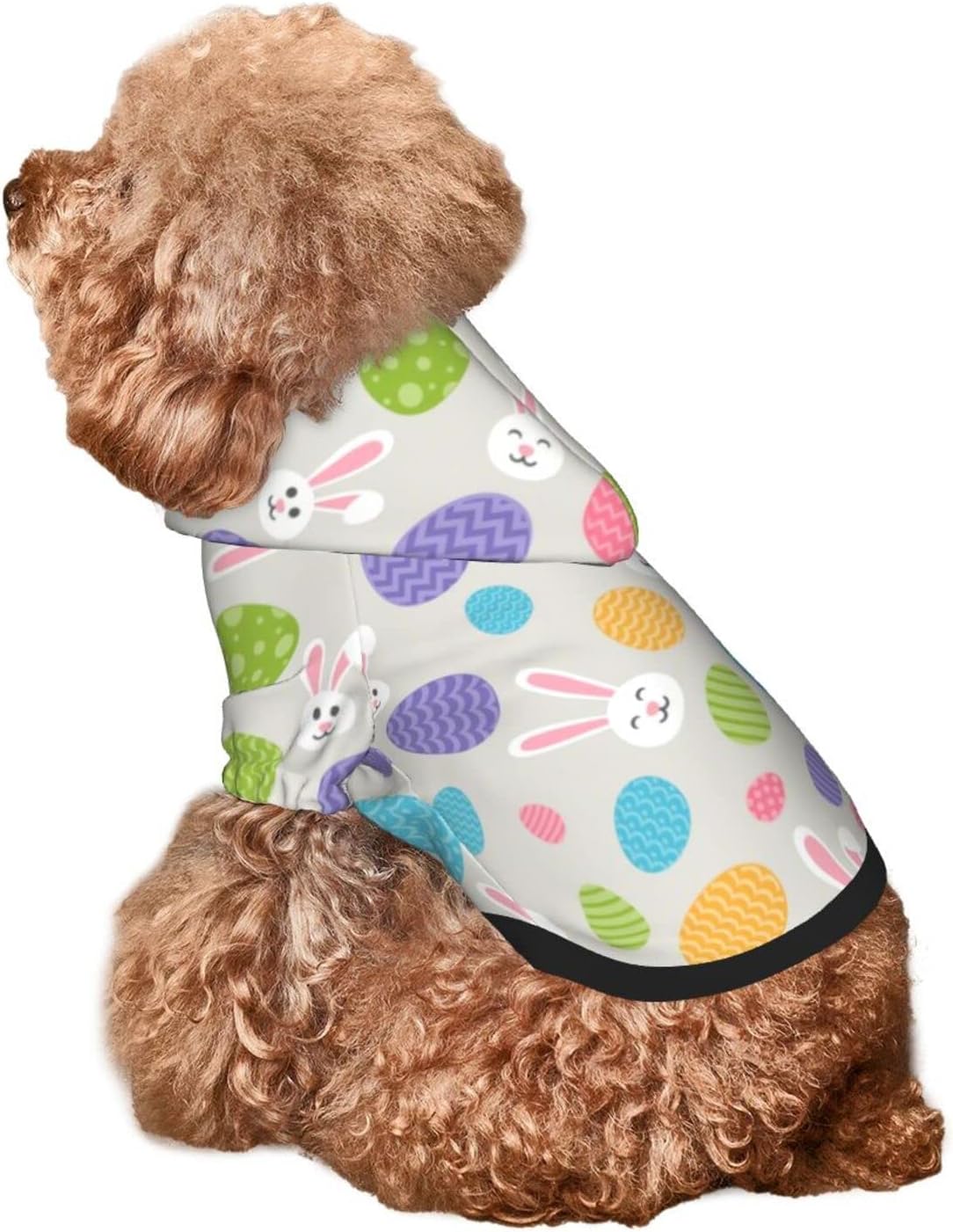 Happy Easter Rabbit Pattern Dog Hoodies, Pet Clothes Costumes, Pets Wear Hoodie Sweatshirt Outfit for Dogs Cats Cosplay Party,Medium