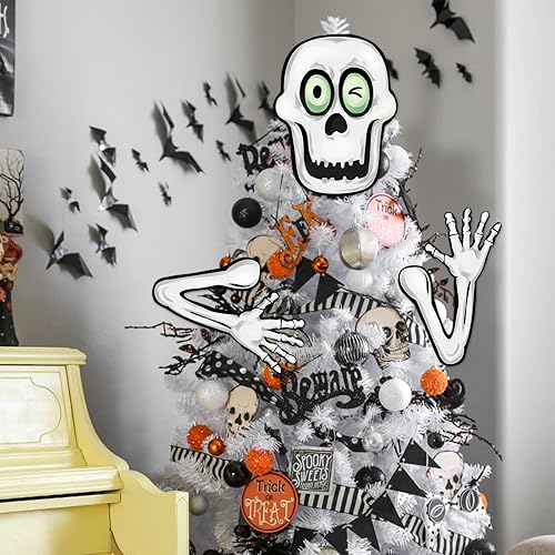 Vista 12 de Decoración para árbol de Navidad de espantapájaros para cabeza, manos y piernas, cosecha de otoño, decoración de árbol de granja, decoración