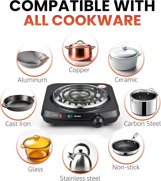 Parrilla Eléctrica de 1 Puesto 1100W miniatura 3