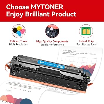 MYTONER 075H Toner Cartridge Set High Yield for MF665Cdw LBP646Cdw MF663Cdw | With Chip, Replacement for Canon 075, Compatible with Color imageCLASS MF660C MF662Cdw LBP640C LBP647Cdw Printer, 4 Pack