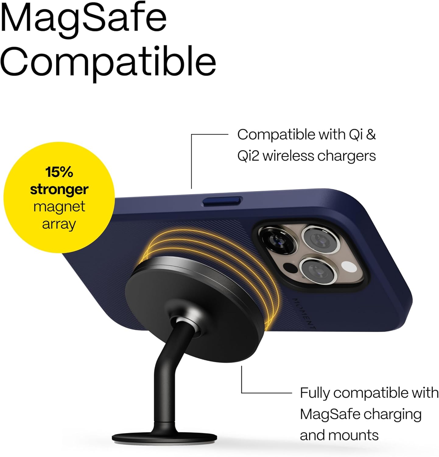 Moment Camera Case for iPhone 15 (All Models) – MagSafe Compatible, Attach QuickLock Filters & T-Series Lenses (Drop-in Mount Sold Separately) (Indigo, iPhone 15 Pro)