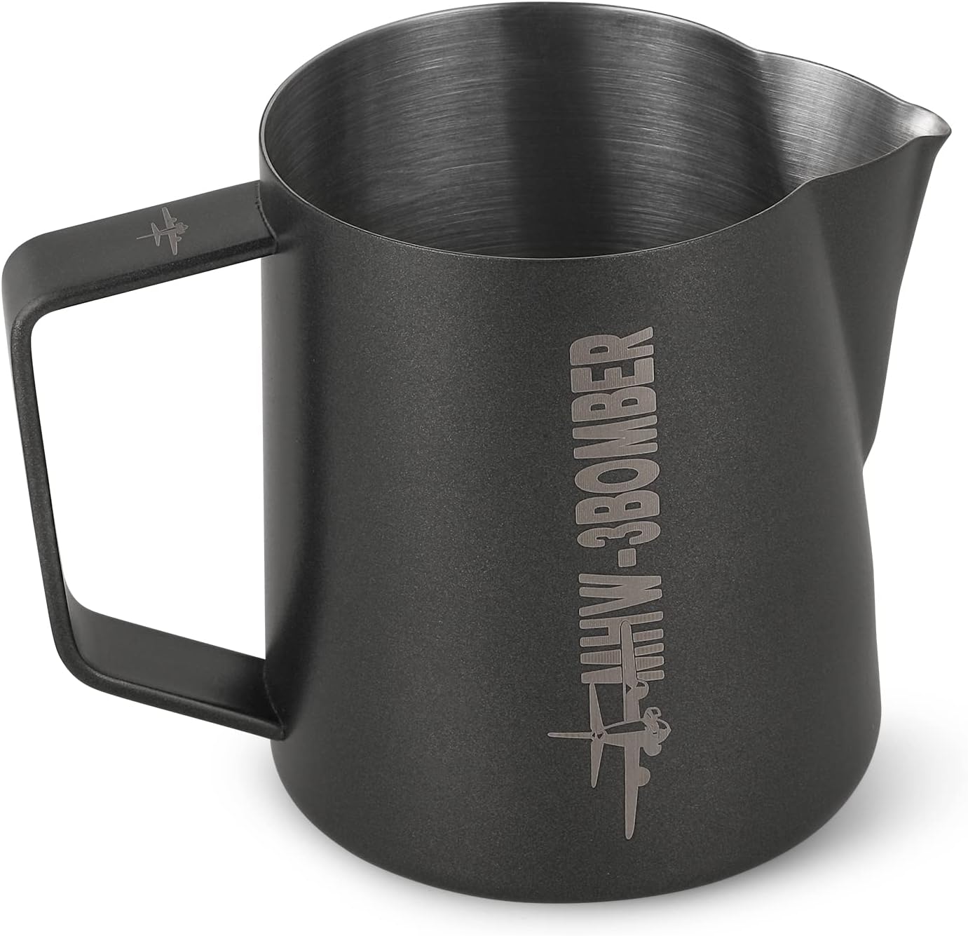 MHW-3BOMBER P5032B-OS Stainless Steel Cappuccino Latte Art Barista Milk Frothing Carafe 16.9oz (Matte Black)