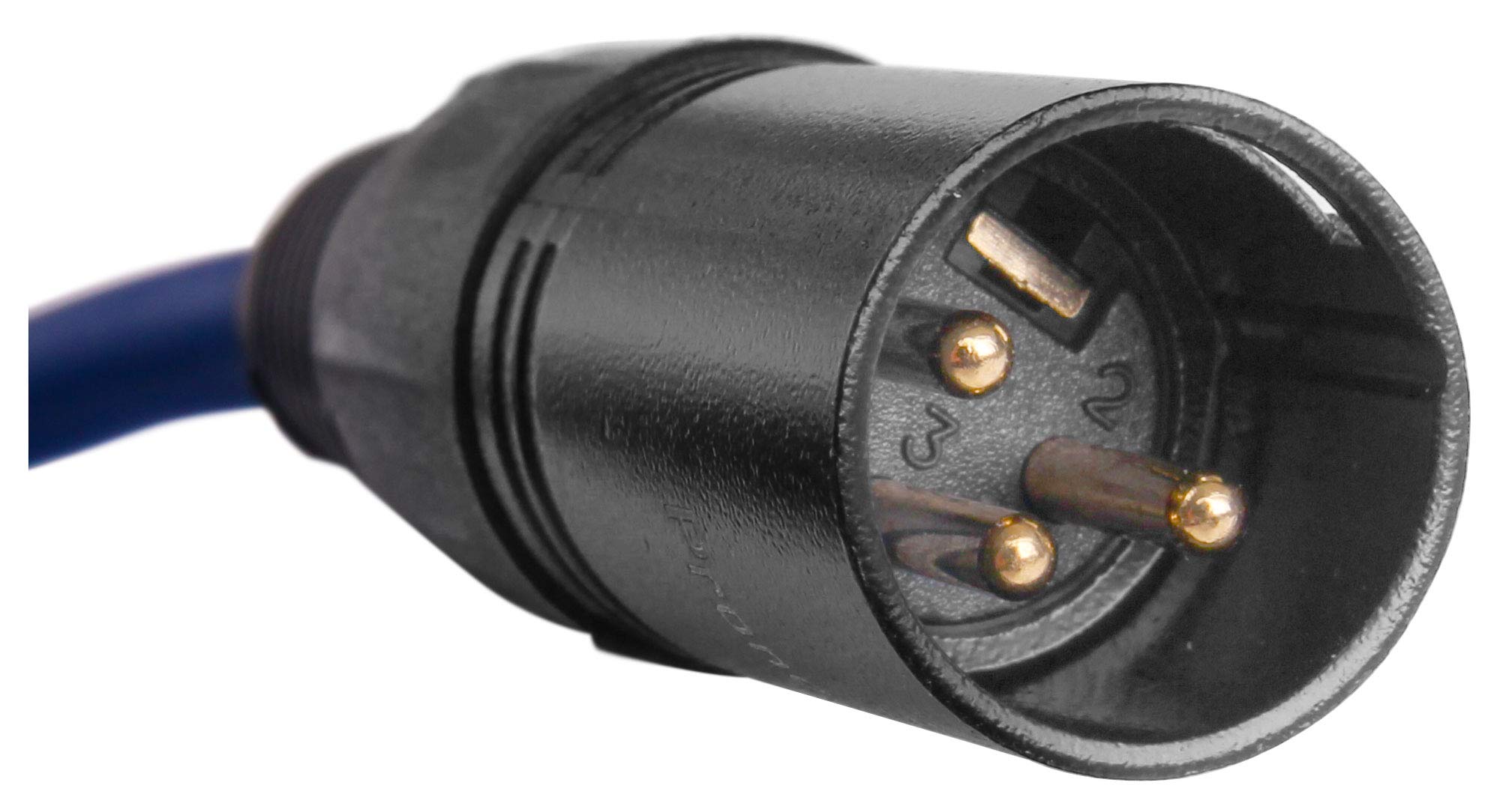 Pronomic Lot de 4 Stage DMX3-20 Câbles DMX 20 mètres (pour câblage d'effets lumineux, contacts dorés, gaine bleue, XLR mâle vers XLR femelle) bleu