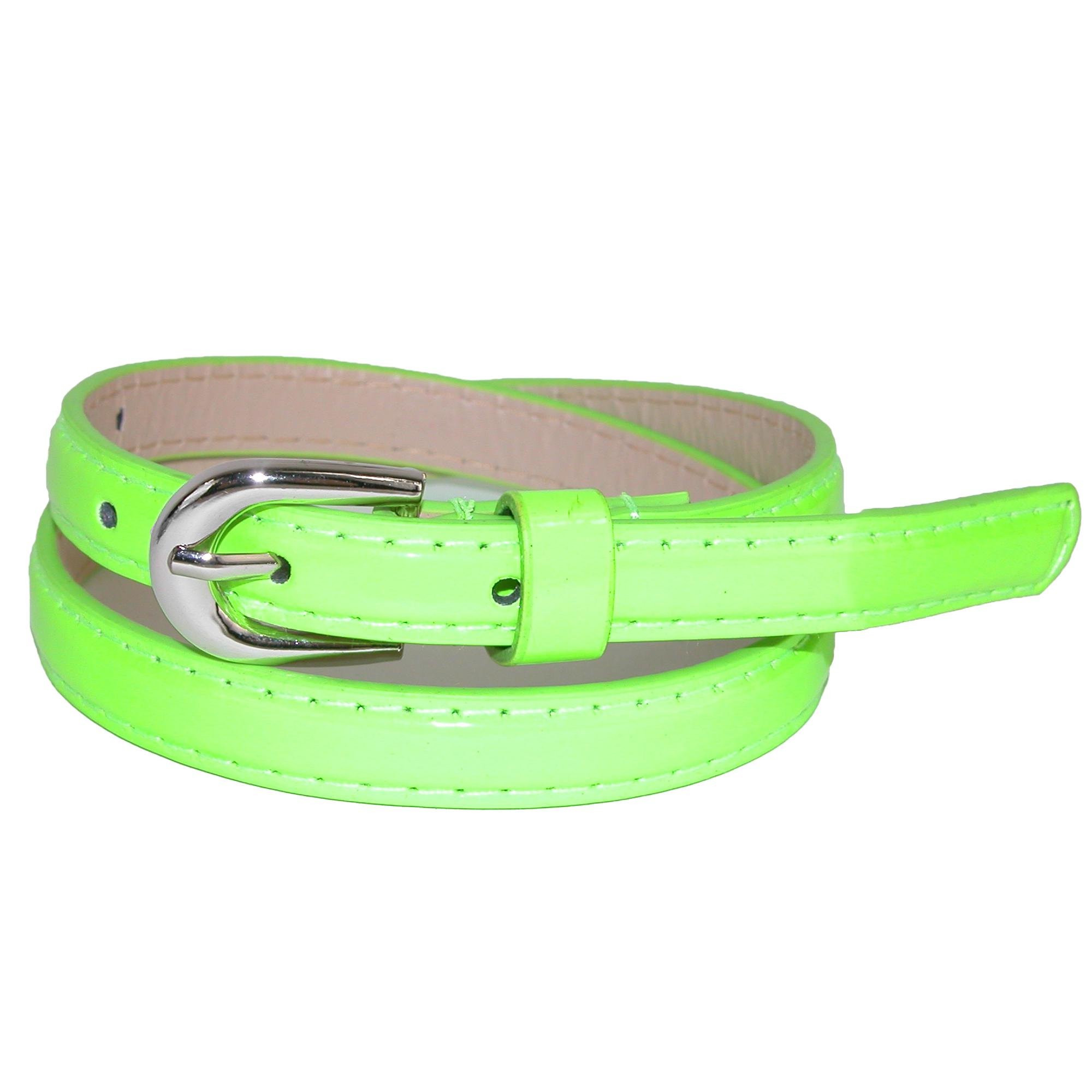 CTM Kid's 1/2 Inch Skinny Dress Belt, Small, Neon Green