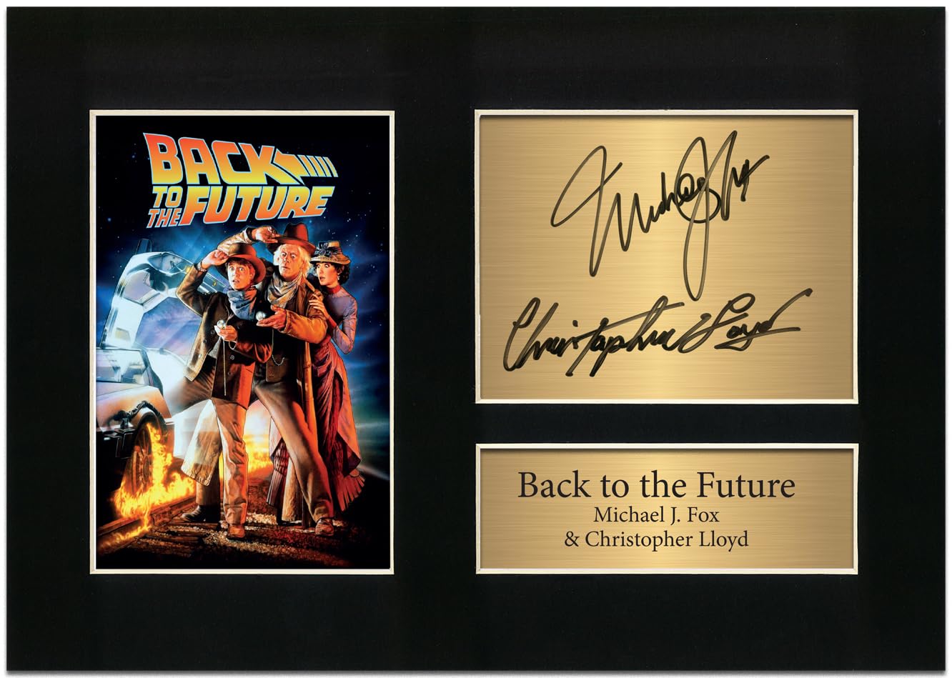 Zulu Image Black Back To The Future Michael J Fox & Christopher Lloyd A4 Printed Autograph Photo Reproduction Print Picture Display Marty Doc Signatures Poster Time Travel Film Memorabilia Display No27