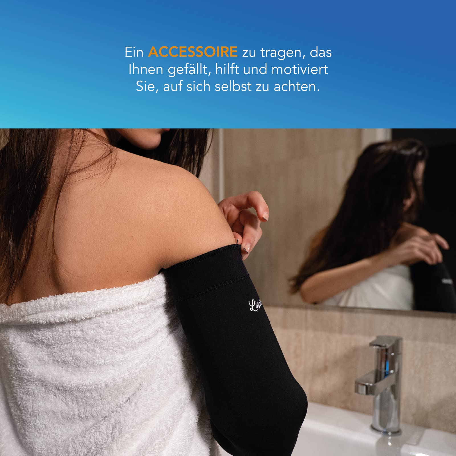 PICC line Coverpicc Waterproof Long, wasserdichte Armkatheter-Abdeckung aus Neopren, Wasserschutz in der Dusche, ideal für PICCs und Glukosemessgeräte, Schwarz, Größe L