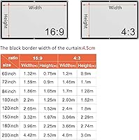 Vista 7 de Pantalla de proyector de 72 a 200 pulgadas, pantalla de proyector de película portátil plegable, compatible con proyección de doble cara, pantalla