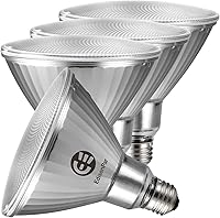 Edisonpar PAR38 Full-Glass LED Flood Bulbs 4000 Lumens Ultra Bright 5000K Daylight Waterproof Outdoor/Indoor 4-Pack