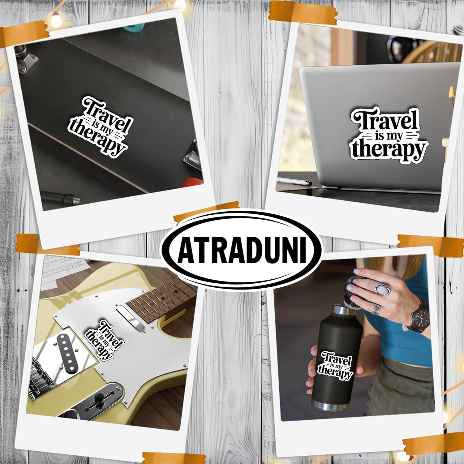 (3Pcs) Travel is My Therapy Sticker Wanderlust Quote Adventure Vinyl Decal for Suitcase Laptop Water Bottle Traveler Gifts Vacation Travel Lover Sticker Inspirational Quote Travel Life Size 2.4" x 3" image 5