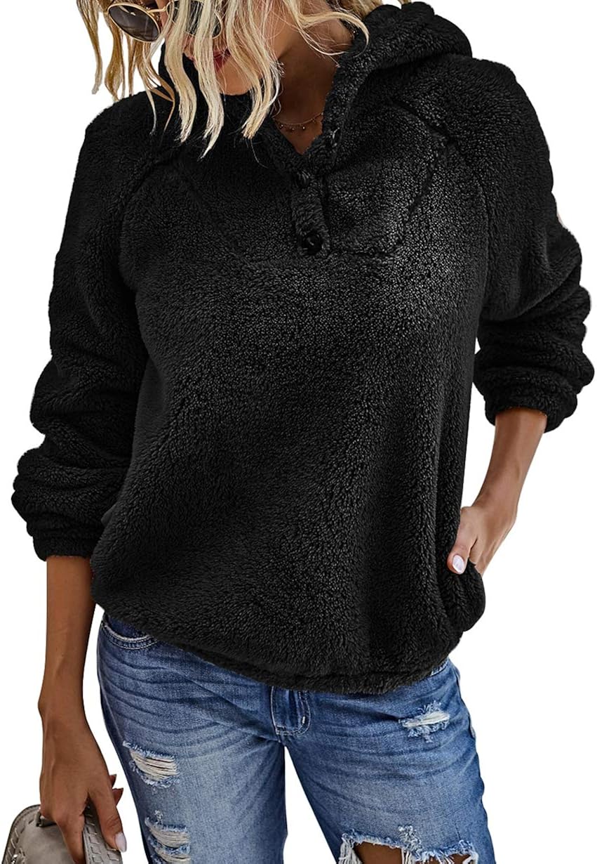 women's fuzzy fleece pullover
