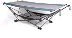 MacSports Collapsible Portable Folding Hammock with Removable Canopy - Includes Pillow and Mesh Storage Net, Freestanding, Heavy Duty, Outdoor Hammock (Teal)