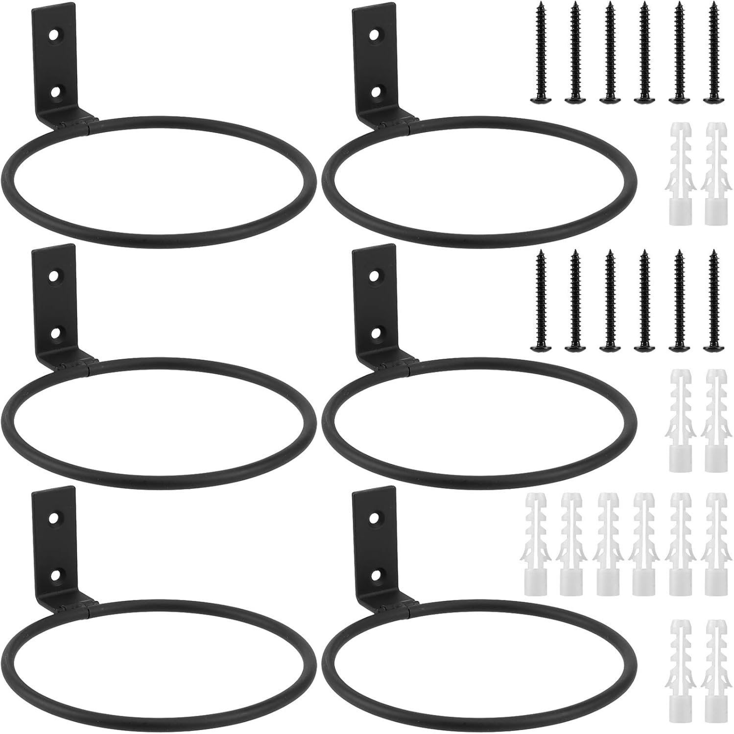 ZEONHAK Flower Pot Holder Ring Wall Mounted, 6 Pack 6 Inches Plant Holder Ring
