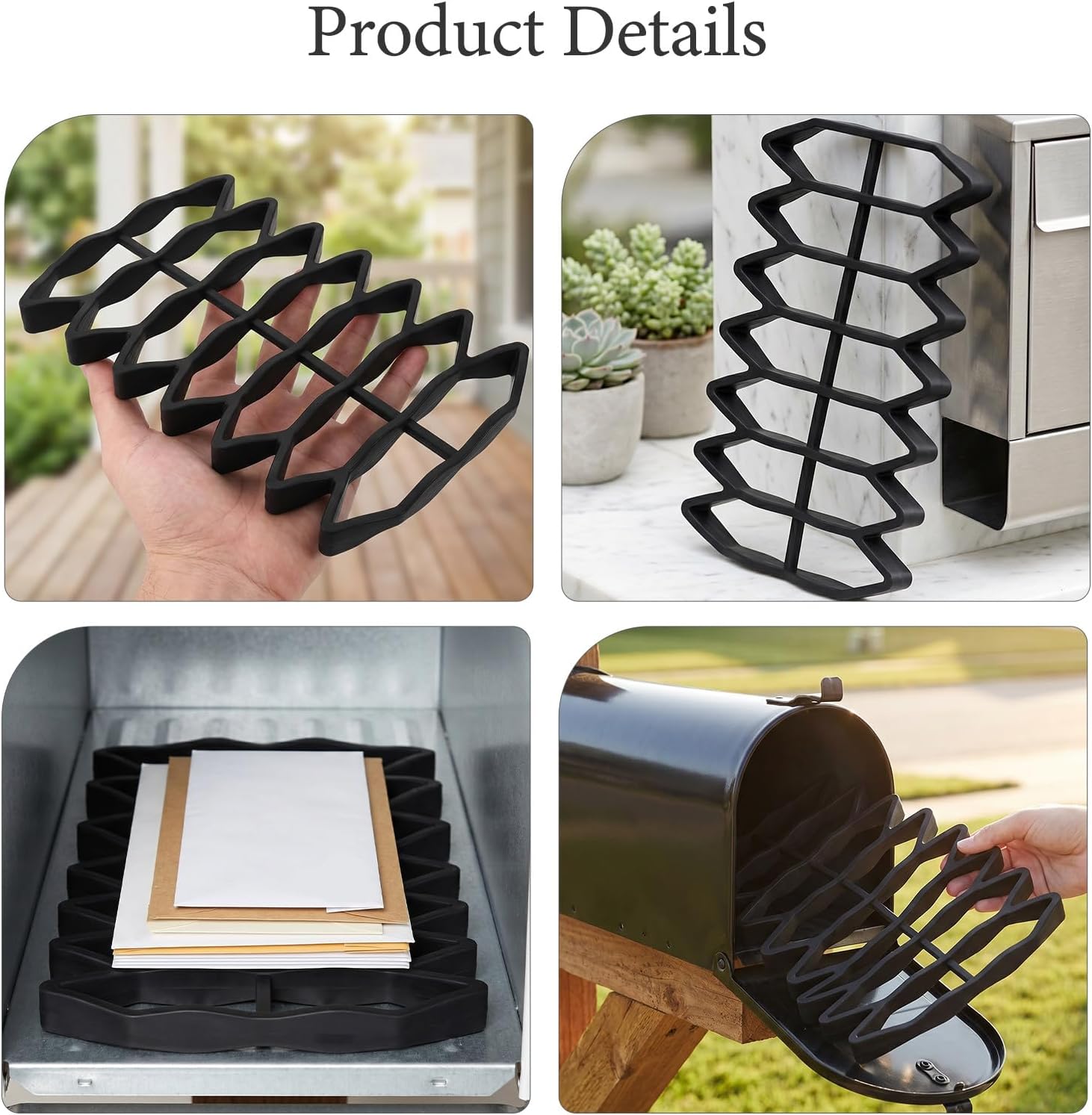 2pcs Mailbox Insert: Weatherproof Silicone Mailbox Bottom Liner - Mail Box Compartment Protector Silicone Tray Liner for Snow and Wet Weather