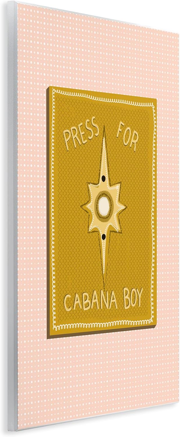 Stupell Industries Press For Cabana Boy Witty Pink Text Button, Design by Jen Bucheli image 2