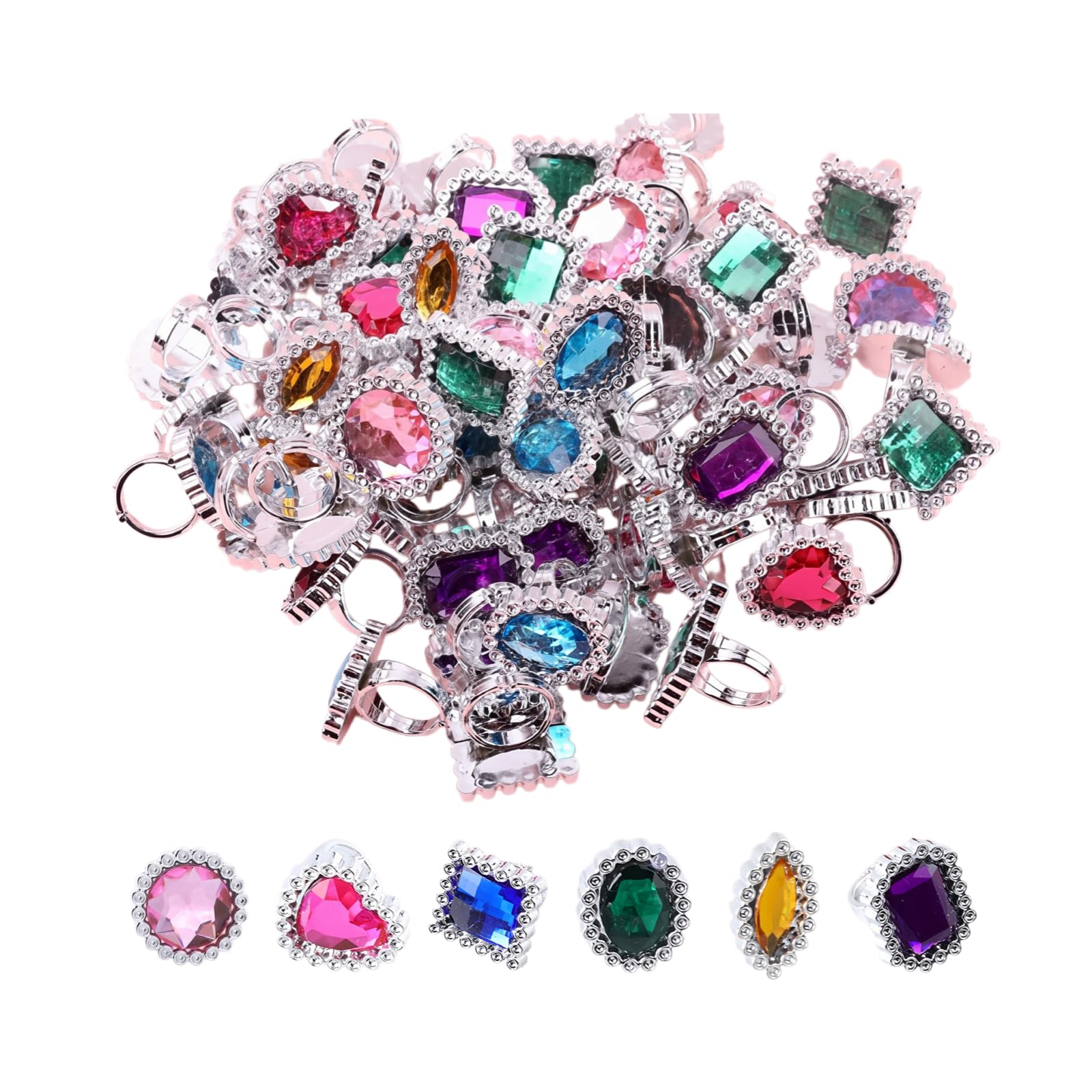 Tingliyi Party Rings, Colorful Plastic Rings, Multicolor 24 Pcs