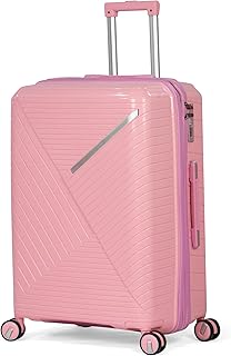 MUSSELZ Pyramid Luggage Trolley Bag (Pink, Large)