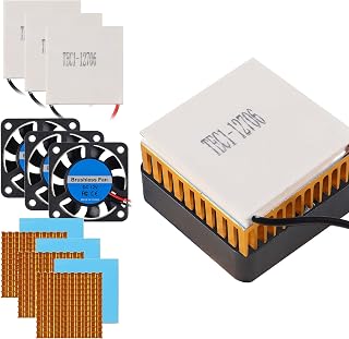3 Sets TEC1-12706 Semiconductor Refrigeration 12V 6A Heatsink Thermoelectric Cooler Cooling Peltier Plate + Aluminum Heatsink + 12V Cooling Fan