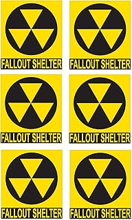 Pack of 6-2'' Stickers - Nuclear Fallout Shelter Sign car Bumper Sticker Decal - Sticker Graphic Decal