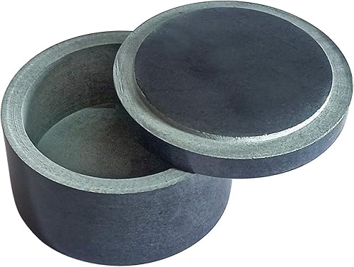 Miniatura 2 de Kaizen Casa Caja única de sal y pimienta, elegante caja de sal de piedra natural con tapa para almacenamiento de sal, especias y hierbas (3.5 x 2