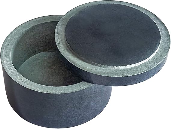 Kaizen Casa Unique Salt and Pepper Box Elegant Stone Salt Box with Lid for Salt, Spice and Herbs Storage (8.89cm x 5.08cm)