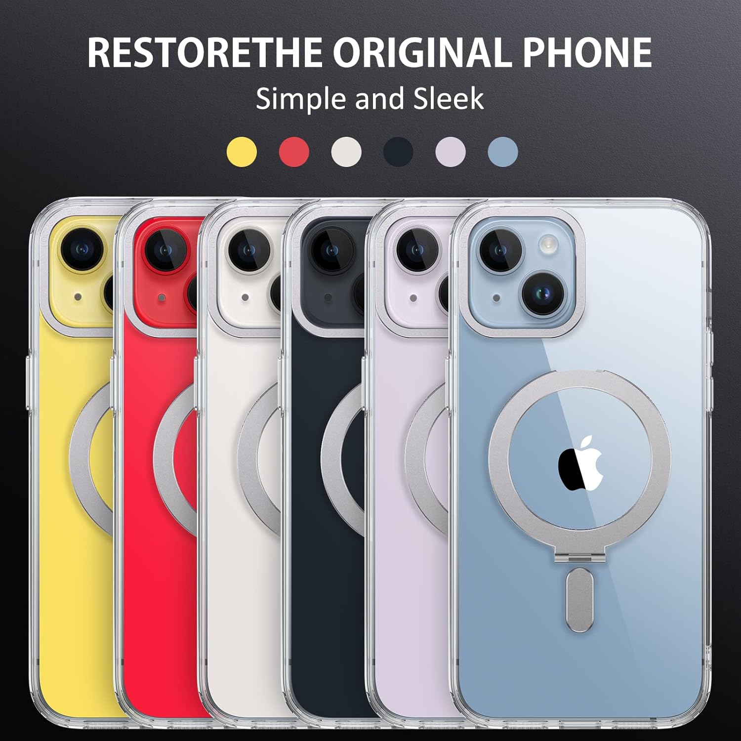 DUEDUE for iPhone 14 Magnetic Case, Case iPhone 13 with Invisible Stand [Compatible with Magsafe], Full Body Protective Cover Slim Shockproof Kickstand Phone Cases for Apple iPhone 13/14 6.1", Clear - Image 9