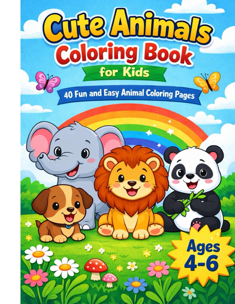 Cute Animals Coloring Book for Kids Ages 4–6