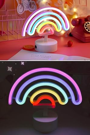 BUFFER G kku a  Neon LED I k, Renkli Plastik Masa st  Dekoratif Ambiyans Ayd nlatmas , USB Beslemeli [Enerji S n f  A++]