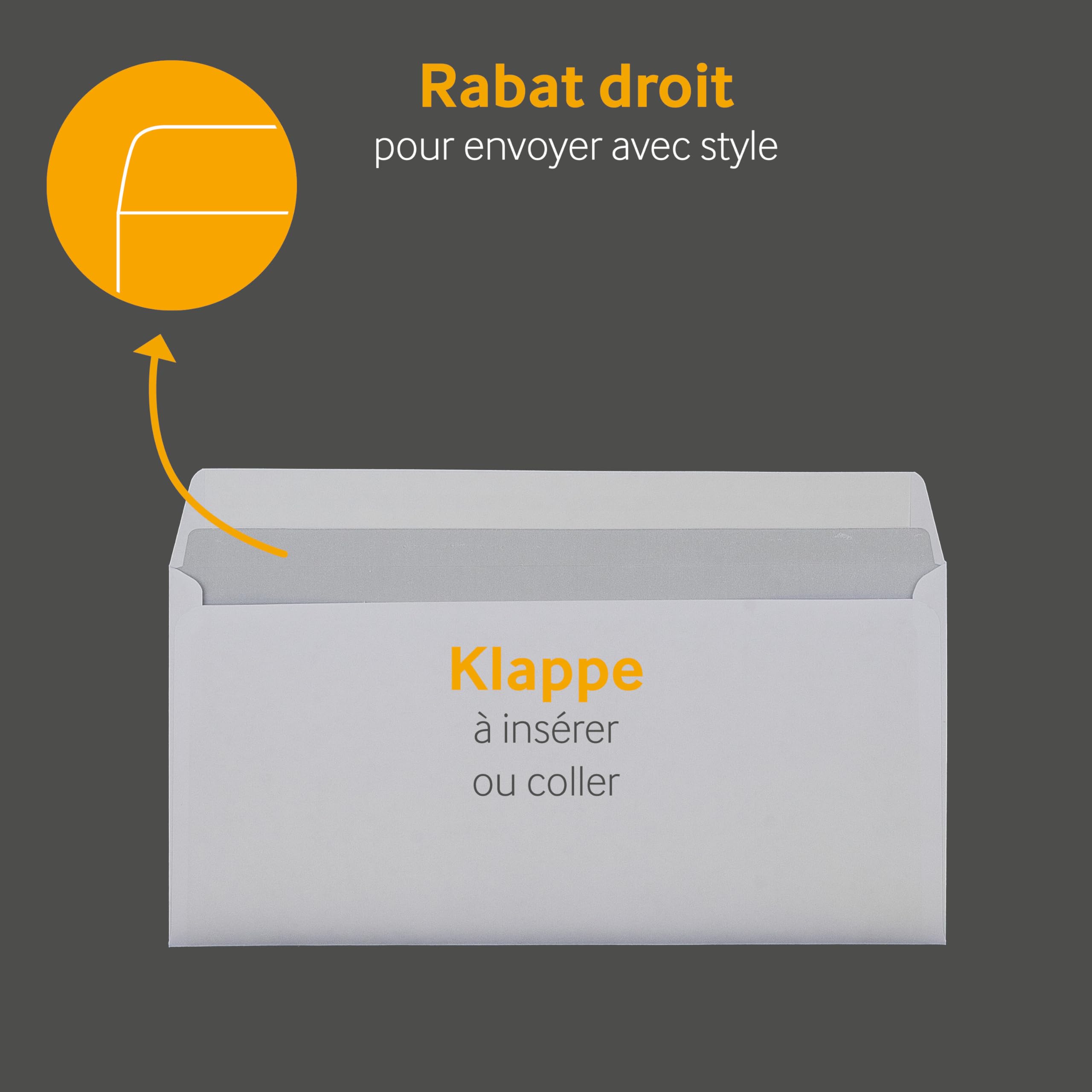 Enveloppes Blanches DL 110x220 mm 80 g/m² Rabat Droit Fermeture Adhésive Sans Fenêtre 24