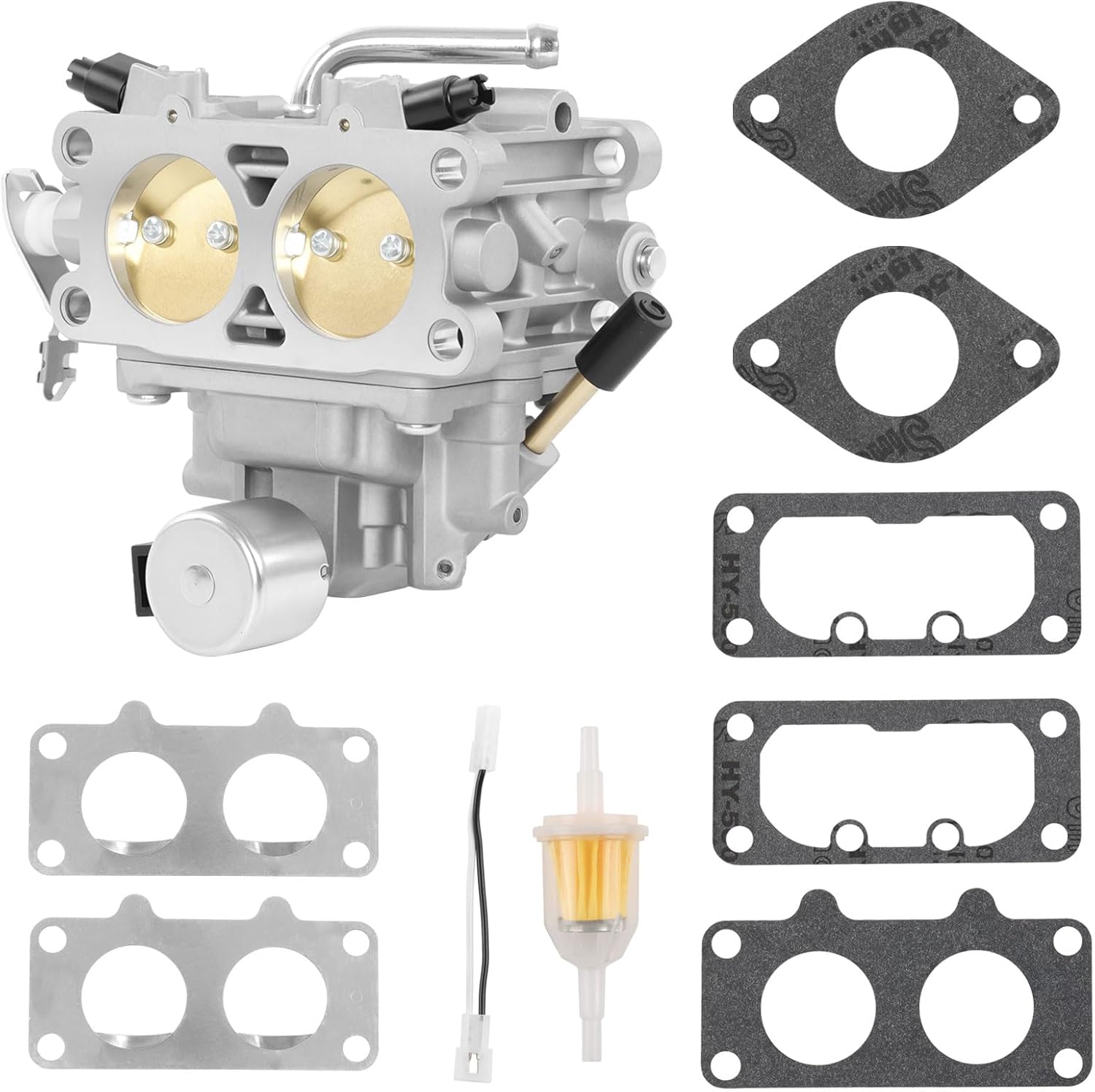 845273 Carburetor Carb Compatible with Briggs & Stratton 611477 613477 Series Lawn Mover Engine, Replaces 845032 844172 842097, with Wire Mounting Gasket Fuel Filter