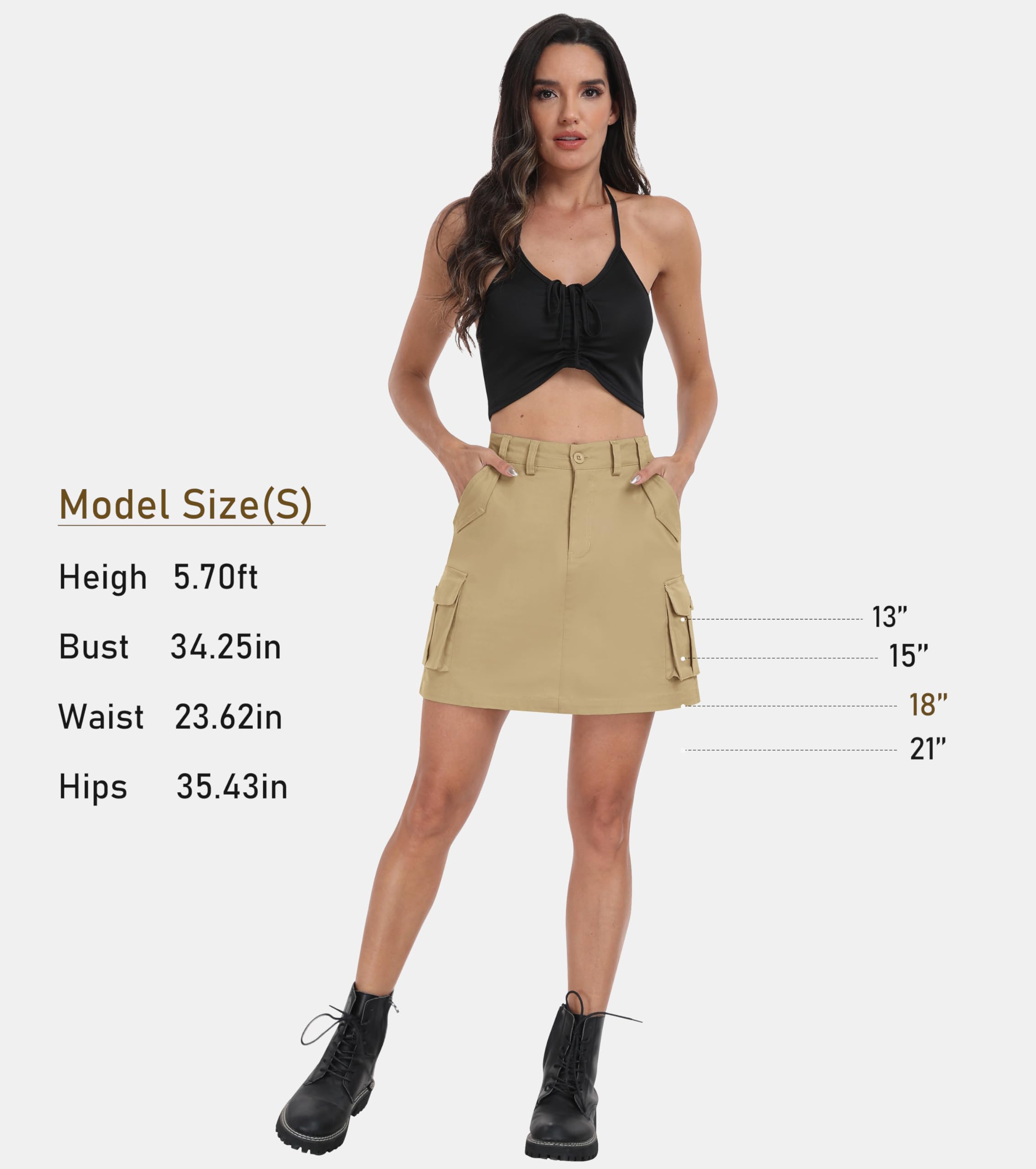 MoFiz Falda Golf Mujer Algodón Faldas Hinking Deportivas Falda Tenis Verano Skirt con Bolsillos
