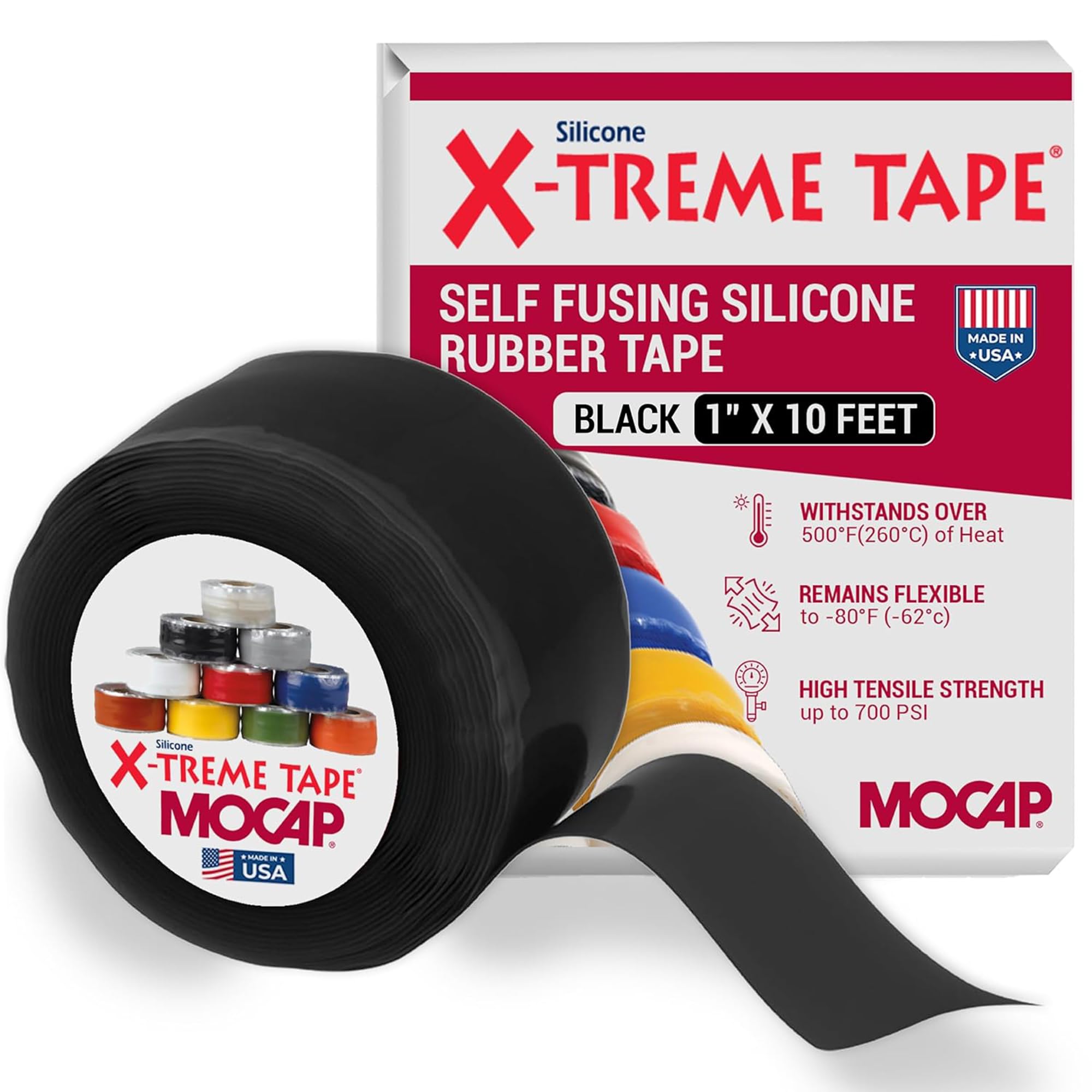X-treme cinta tpe-xzlb silicona goma autoadhesivo cinta de fusión, 1 "x 10", triangular, negro
