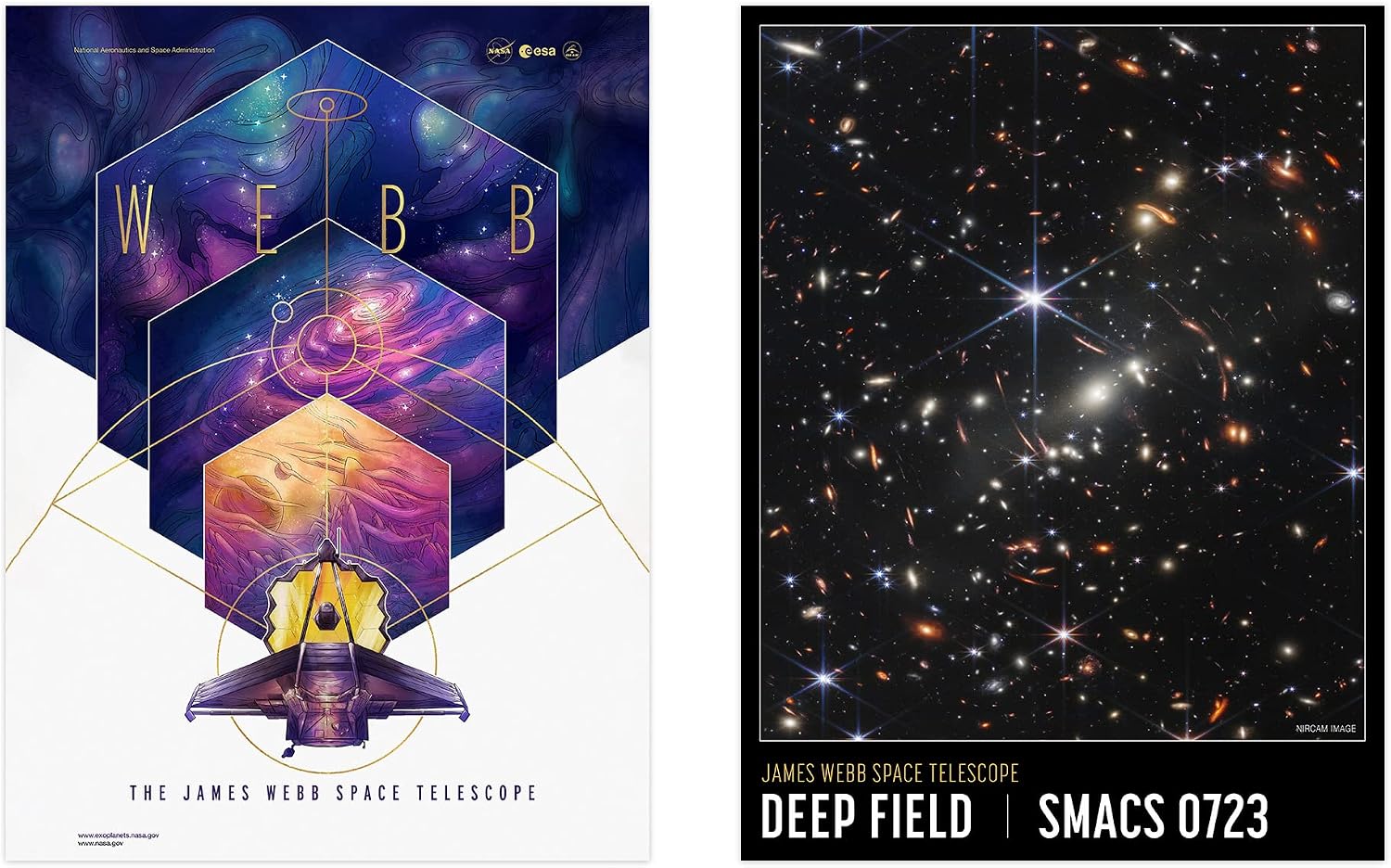 Artery8 NASA James Webb Space Telescope First Deep Field Images Wall Art Poster Pack of 6