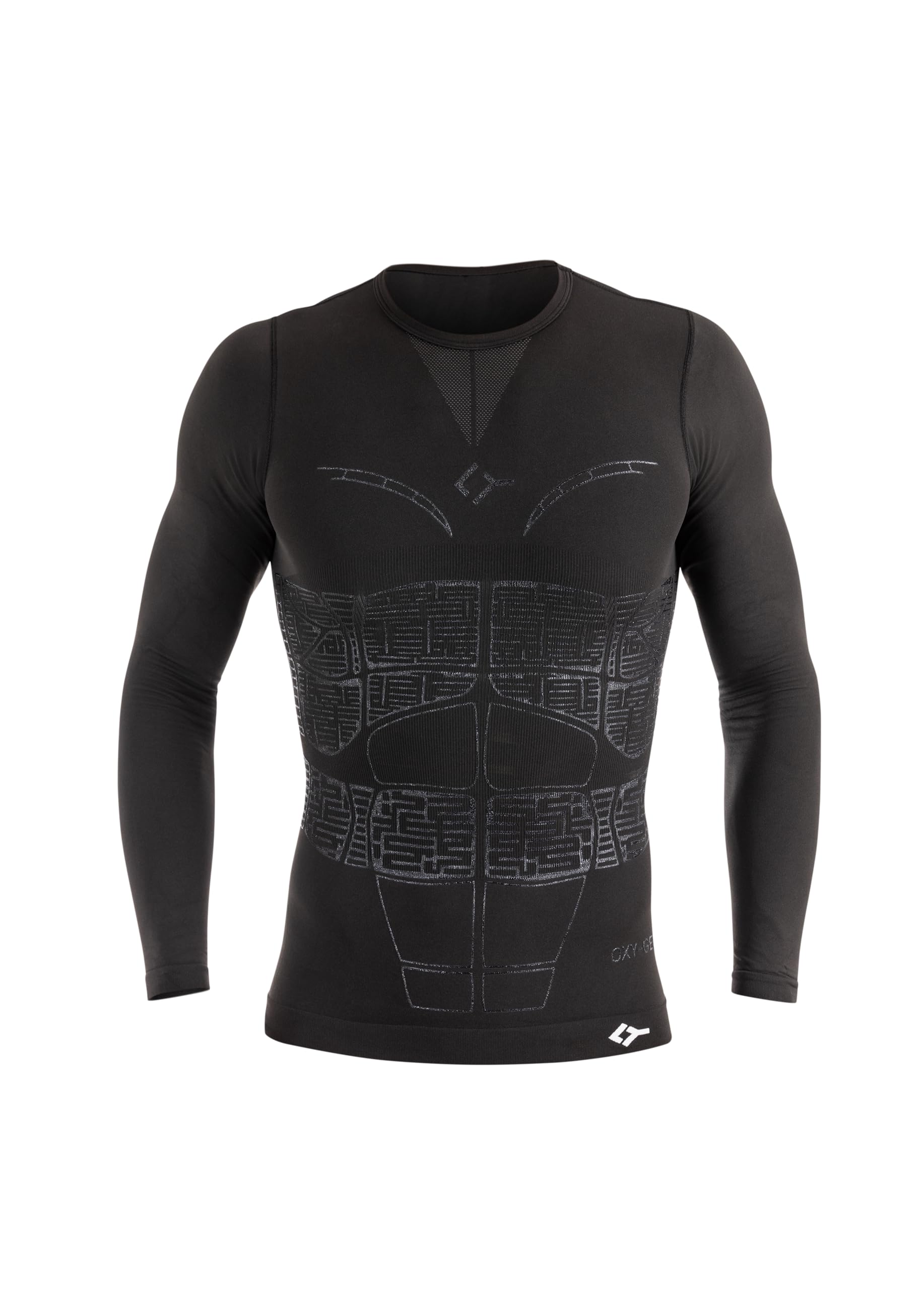 T-shirt biomécanique compression FLOKY Oxygen noir textile technique - 8
