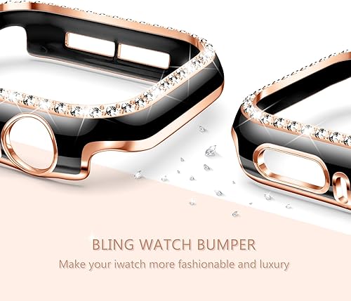 Miniatura 8 de XYF Compatible con Bling Apple Watch Band de 1.772 pulgadas, 1.732 pulgadas, 1.654 pulgadas, 1.614 pulgadas, 1.575 pulgadas, 1.496 pulgadas, correa