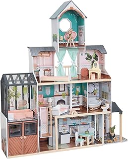 Kidkraft Celeste Mansion Wooden Dollhouse With Ez Kraft, Lights & Sounds 126.7 * 31.3 * 143.5 cm- 65 boy toys, girl toys, birthday gift, Christmas gift, growth, fun, for kids.