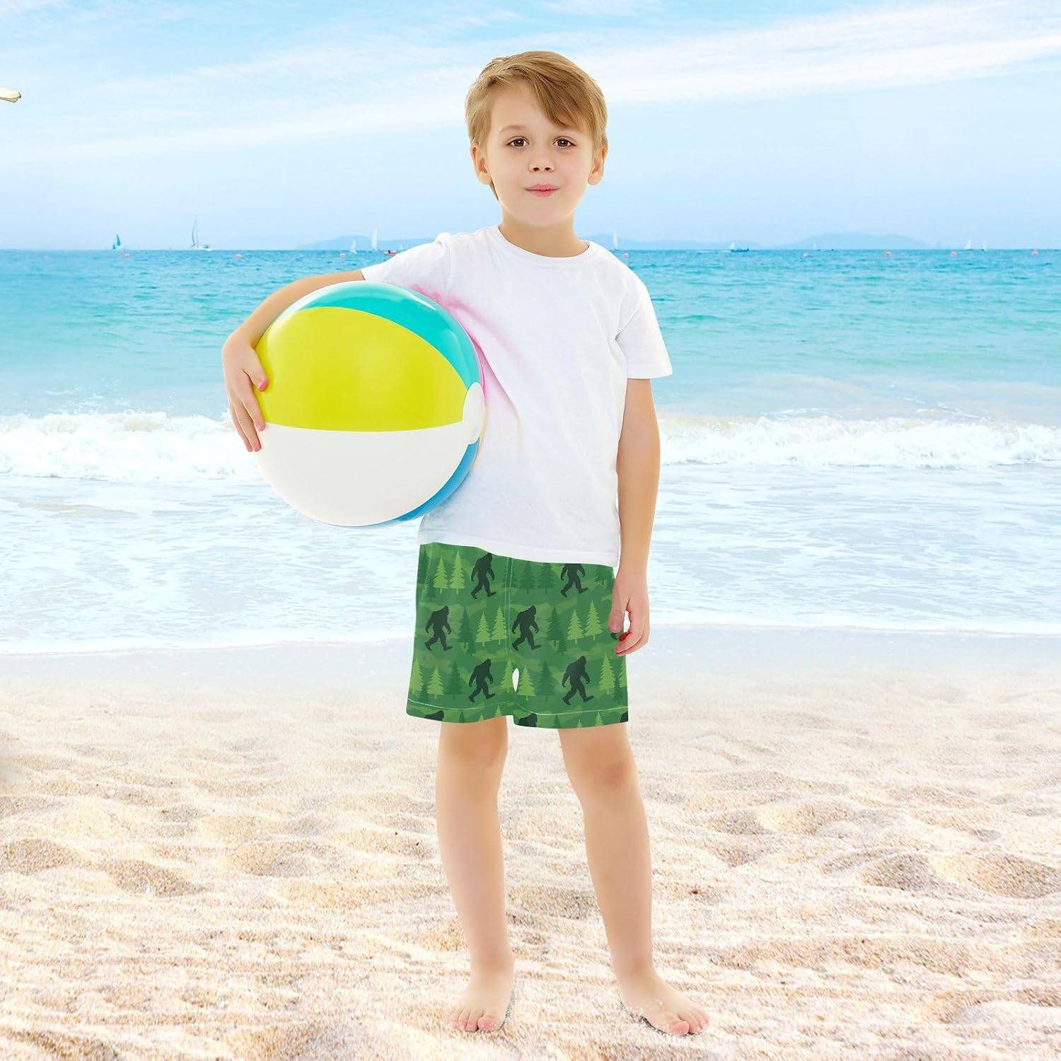 Boys Swim Trunks with Compression Liner Quick Dry Swimming Shrots Beach Board Shorts for Toddler Kids 4T-13Y