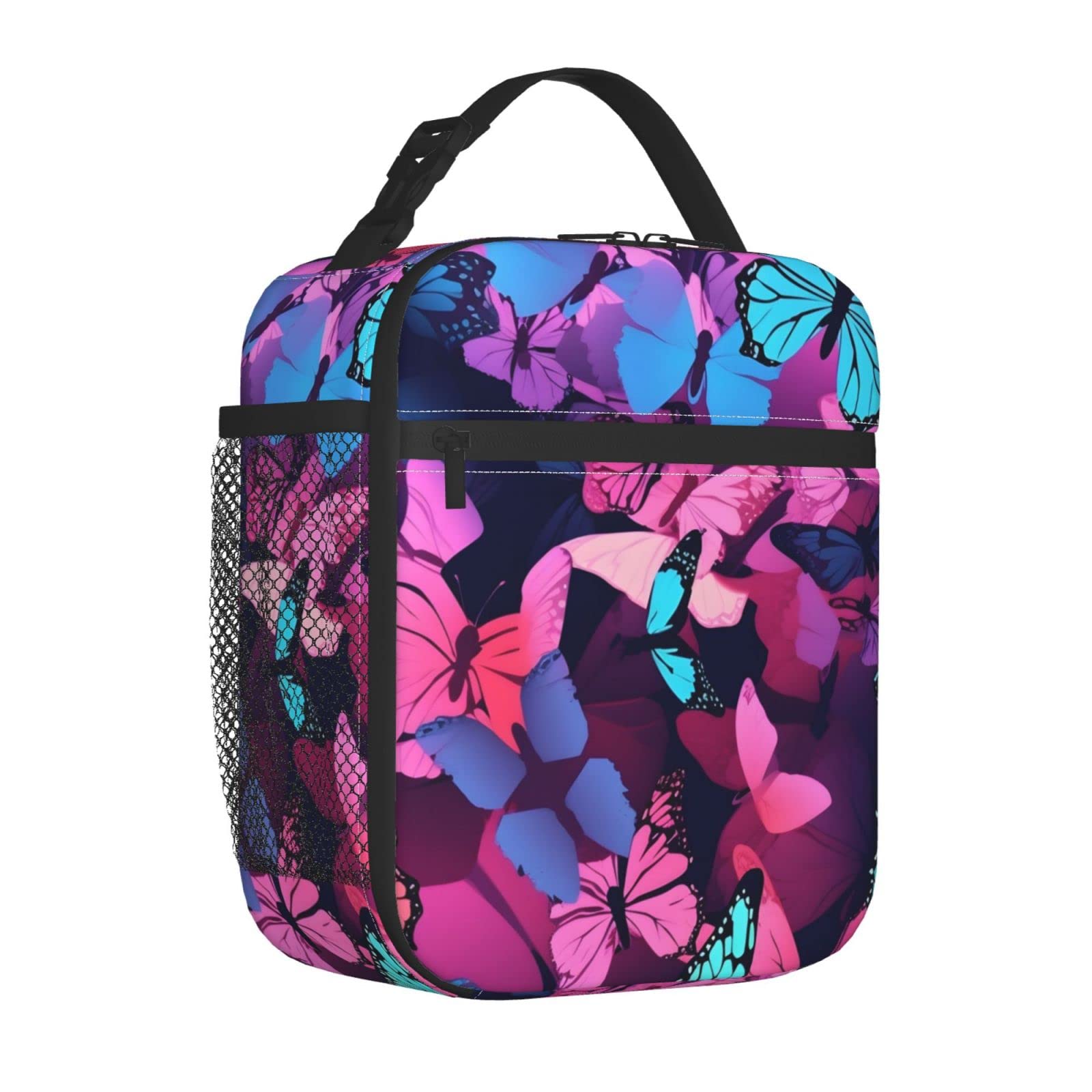 FYCFSLMY Butterflys Outdoor Insulated Lunchbox Reusable Picnic Cooler Bag For Women Men Work Travel Office