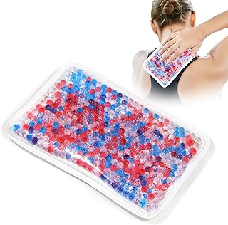 Gel Beads Ice Pack Ice Bag with Strap-1 Pack Reusable Hot & Cold Pack Compress for Knee, Shoulder, Foot, Back, Ankle, Neck, Hip, Elbow, Wisdom Tooth-7.76''x4.93''